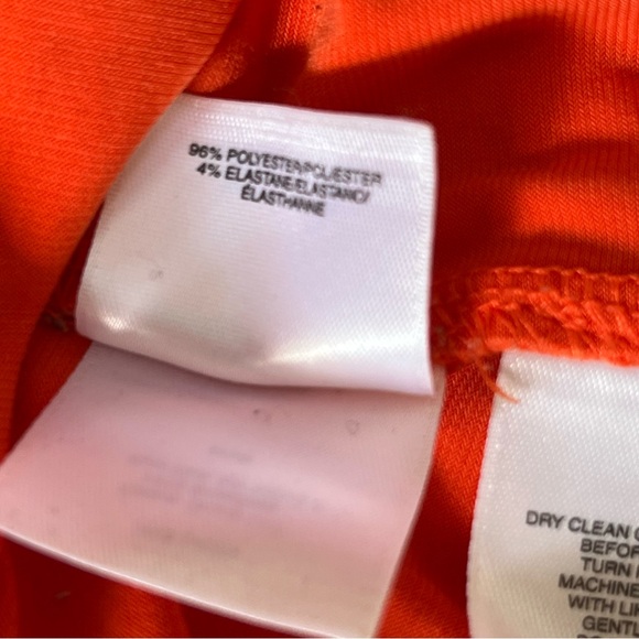 Kasper Orange Sleeveless Stretch Pullover Cut-Out Neckline Section Top L - Picture 7 of 7